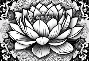Lotus flower half sleeve tattoo idea