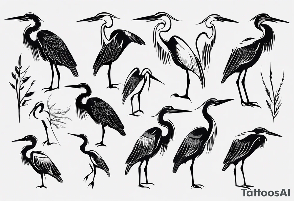 Heron tattoo idea