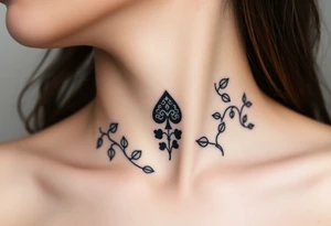 Q of spades surrounded by ivy tattoo idea