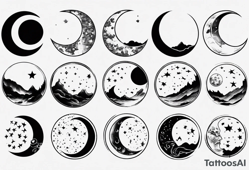 Simple image of a moon tattoo idea