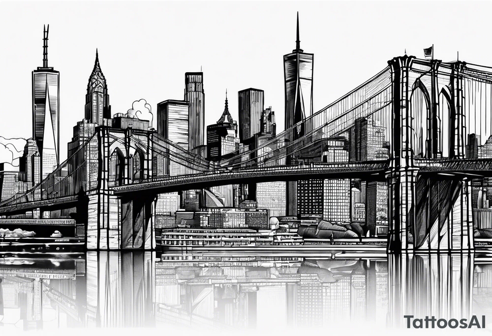 Brooklyn skyline outline tattoo idea