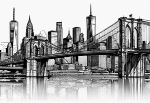 Brooklyn skyline outline tattoo idea