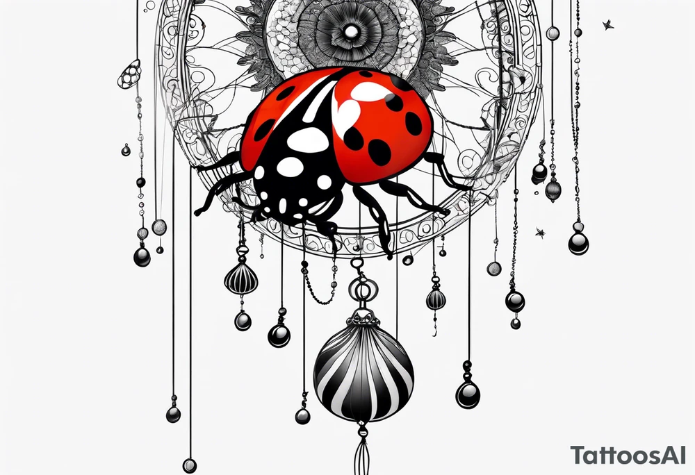 combination of a ladybug, the letter ‘s’, a jellyfish and a swing tattoo idea
