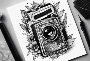 blank polaroid film tattoo idea