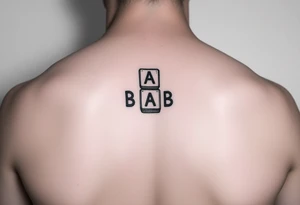 Baby letter blocks stacked tattoo idea