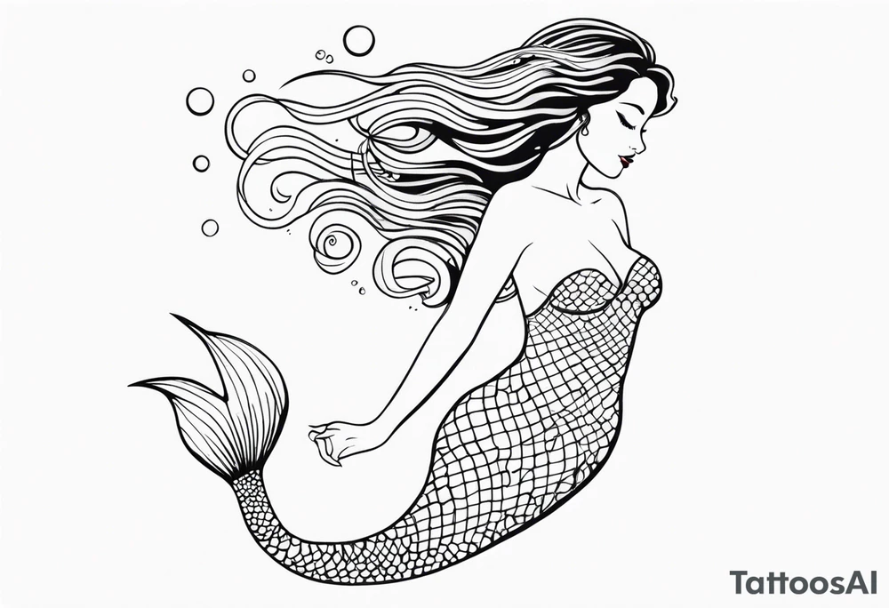 Mermaid in water tattoo idea