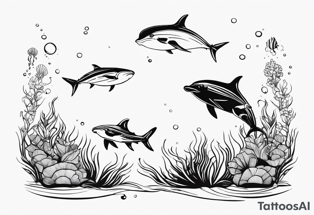 Father daughter matching. Water related. Marine life tattoo idea