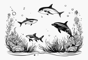 Father daughter matching. Water related. Marine life tattoo idea