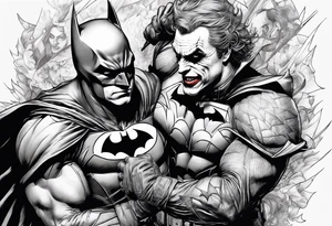 batman fight joker tattoo idea