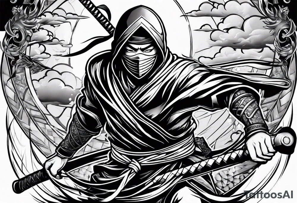 Flying ninja tattoo idea