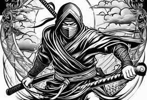 Flying ninja tattoo idea