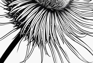 A fluffy dandelion with the stem coming out of the letter B in the name Cambria tattoo idea