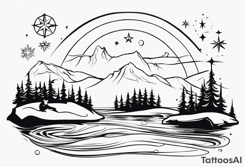 north pole silhouettes tattoo idea