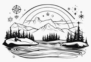north pole silhouettes tattoo idea