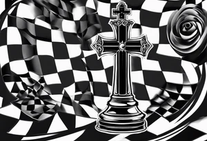 Chess board in the shape of a cross tattoo idea