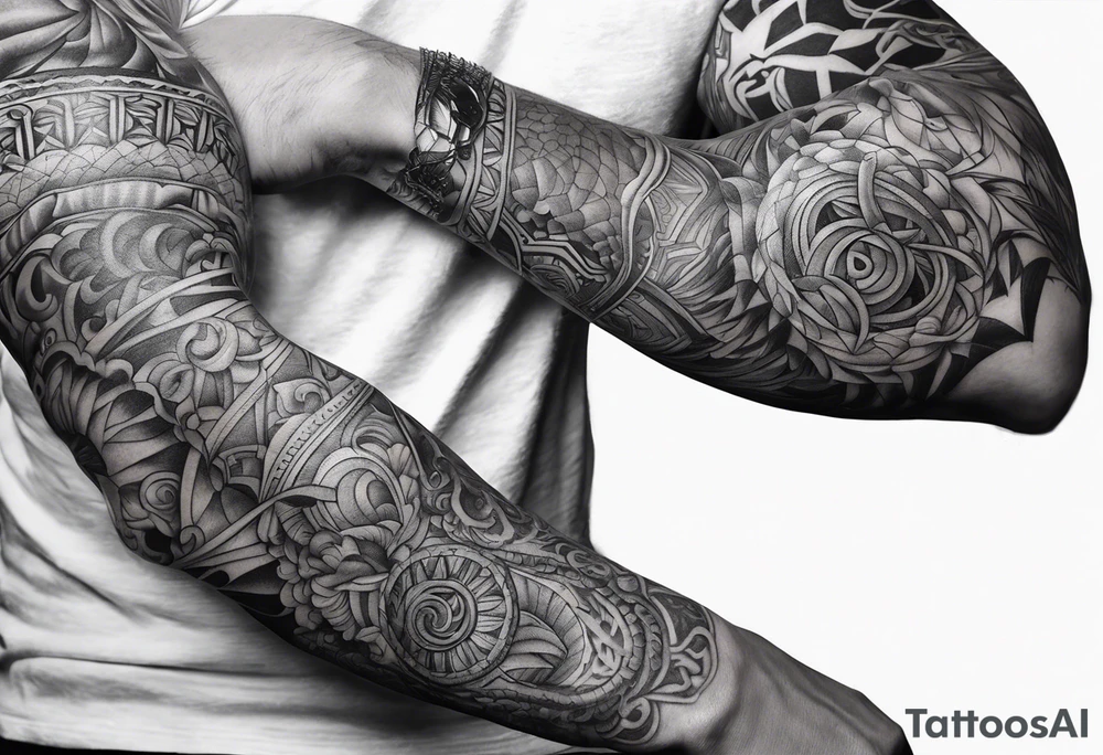 Robert dinero themed arm sleeve tattoo idea