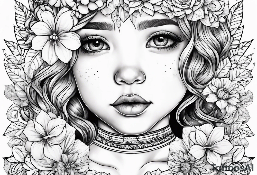 Rainbow baby, flowers tattoo idea