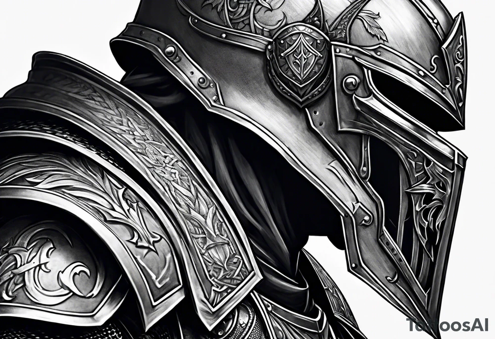 knight with heavy armor tattoo idea