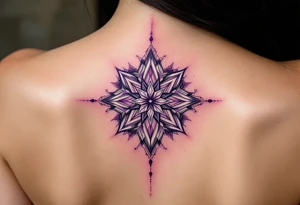A violet eight-pointed star tattoo channels mysticism and spiritual awakening. tattoo idea