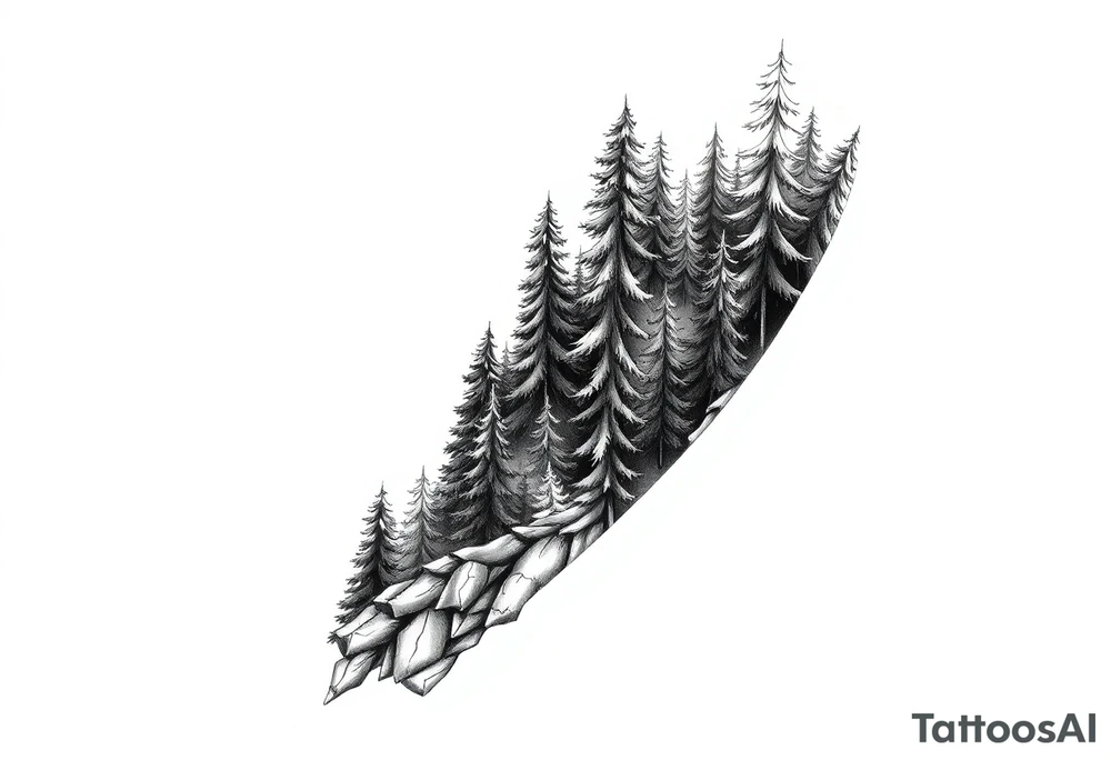 Coniferous forest forearm tattoo sleeve tattoo idea