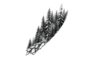 Coniferous forest forearm tattoo sleeve tattoo idea