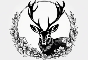 jackalope  silhouette portrait tattoo idea