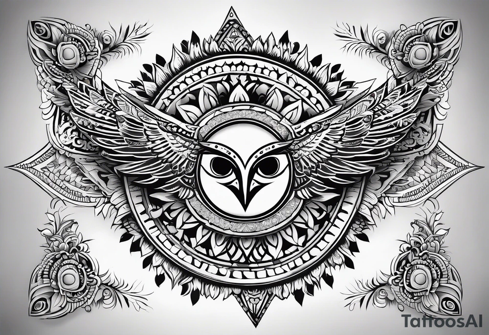 mandala, thunderbird,  heyoka tattoo idea