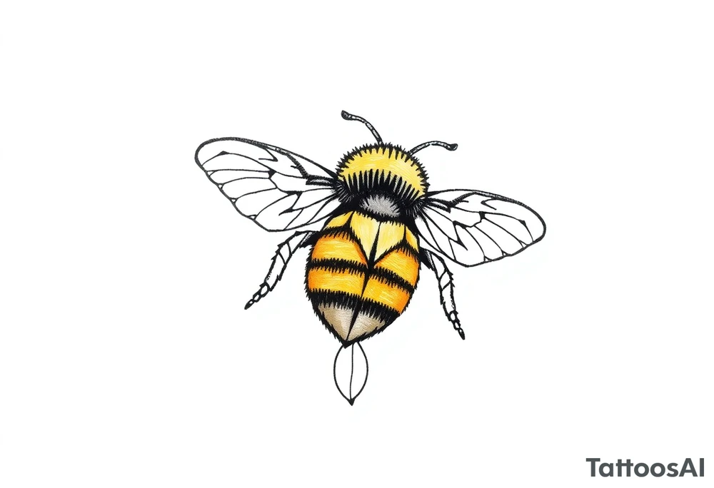 Cute bumblebee tattoo idea
