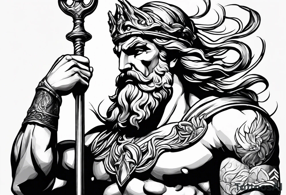 Olympian Hermes and Poseidon tattoo idea