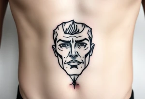 Face on stomach tattoo idea