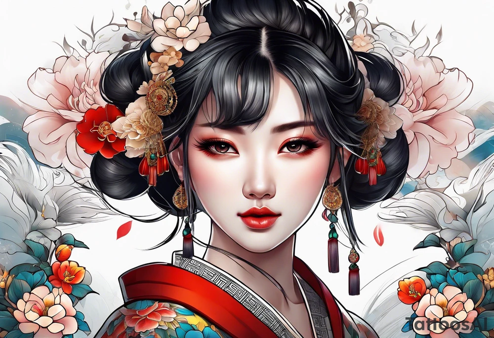 chinese girl tattoo idea