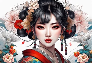 chinese girl tattoo idea