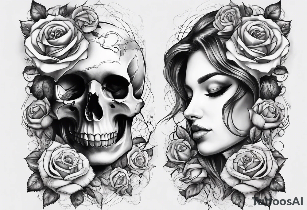 tattoo fool sleeve, old broken gothic home, broken sword, roses tattoo idea