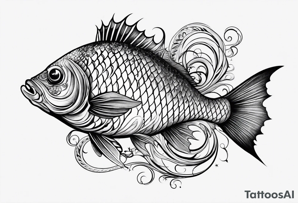 pescado y un corazon tattoo idea