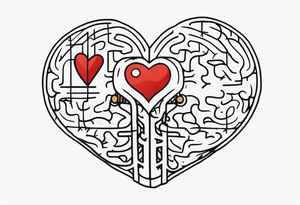 heart to brain connection tattoo idea