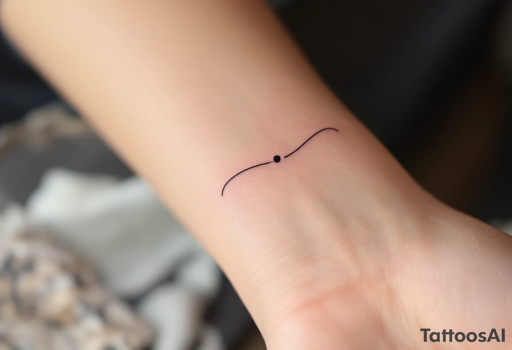 A semmicolon dot and slightly curved line under it tattoo idea