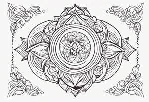 small minimalistic soft spiritual
 motif no border tattoo idea