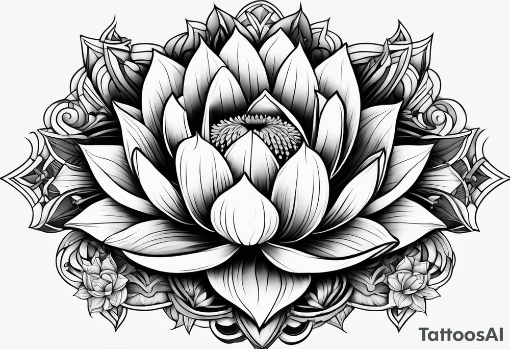 Moon flower lotos tattoo idea