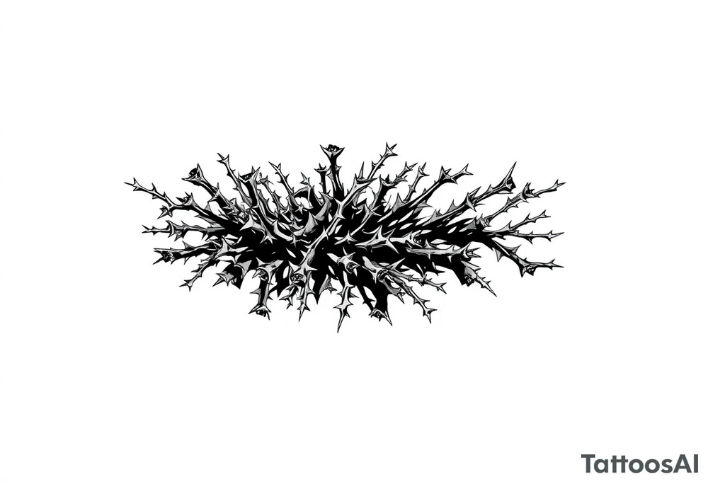 bushes with thorns tattoo idea