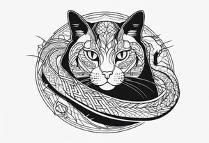 Cat and snake tattoo idea