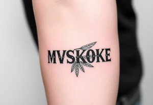 “MVSKOKE” shaded with Native American print tattoo idea