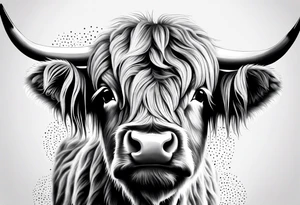 baby highland cow tattoo idea