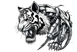 A giant mech tiger tattoo idea