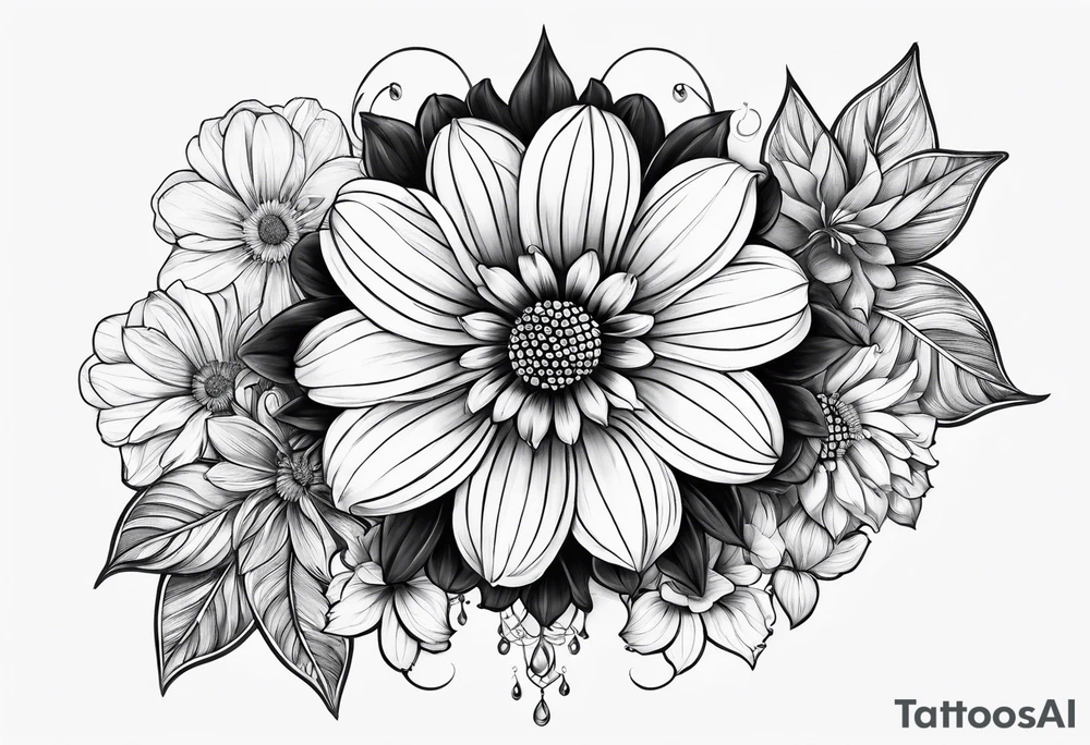 Flowers honeycomb tattoo idea