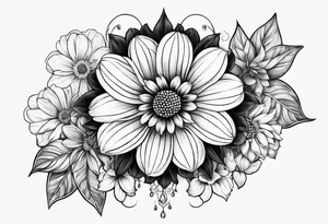 Flowers honeycomb tattoo idea