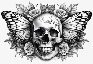 reincarnation, butterfly, skull tattoo idea
