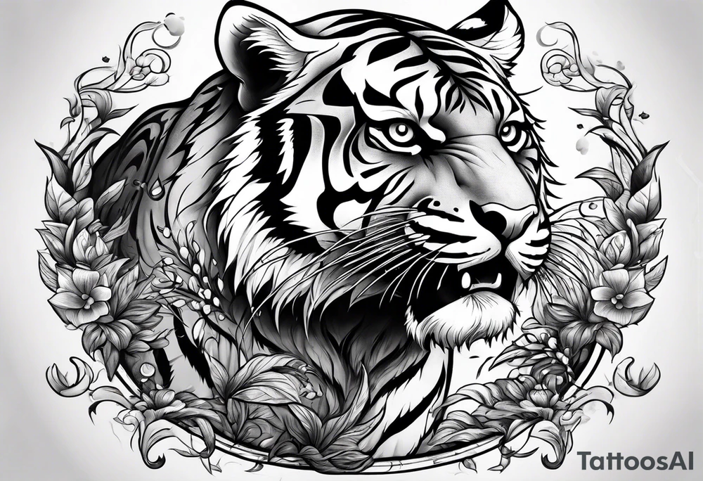 tiger leaping tattoo idea