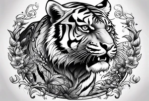 tiger leaping tattoo idea