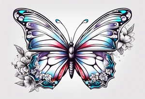 butterfly, snow, flower tattoo idea