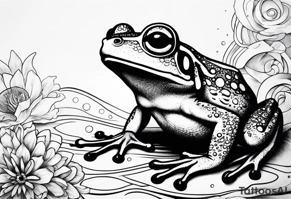 a psychedelic frog tattoo idea